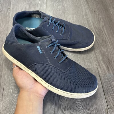 OluKai Mens Nohea Moku No Tie Boat Shoe Sz 9.5 Blue Slip On  display picture 1