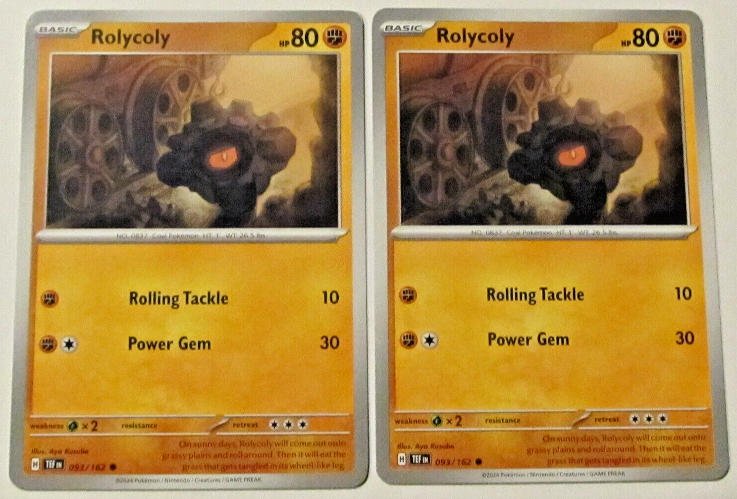 2 POKEMON CARD TCG/ROLYCOLY/093/162/COMMON/2024/COLLECTIBLE