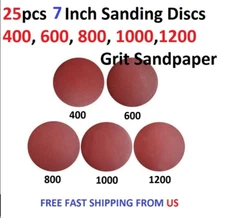 25pcs 7 Inch Sanding Discs 400, 600. 800, 1000,1200 Grit Sandpaper
