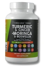 Clean Nutraceuticals Turmeric Moringa Supplement Ginger Boswellia Saffron 120