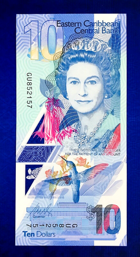 2019 EASTERN CARIBBEAN - 10 DOLLARS (POLYMER) - GEM UNC - EZSU5