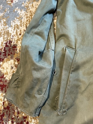 Vintage Military Army Green Khaki Trench Coat Size M Very Nice! - 第 8/9 張圖片