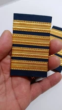 Captain Pilot Epaulets 4 Bar Gold / DARK BLUE (NEW)