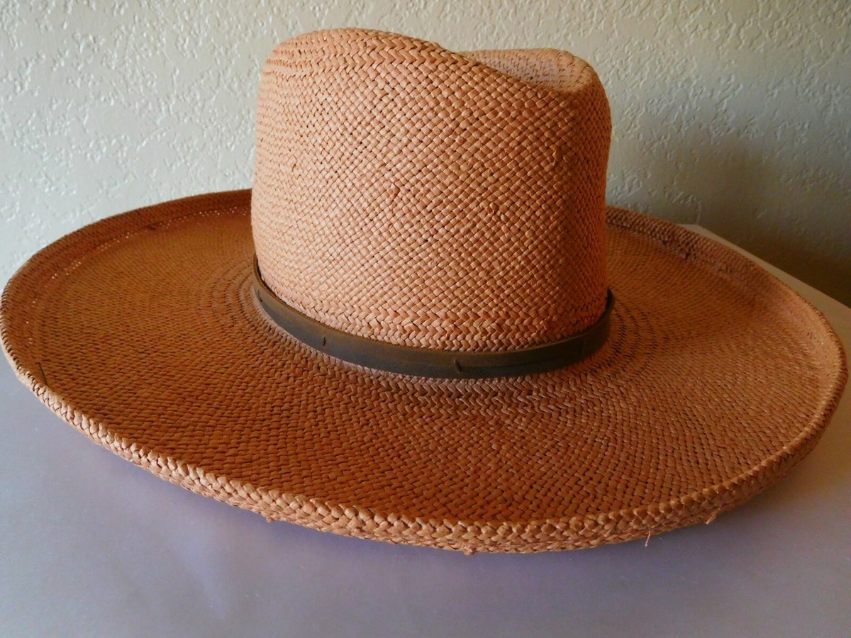New Frye Straw Woven Kettle Edge Wide Brim Hat | eBay