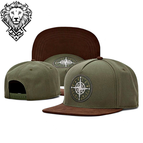 Compass Embroidered Flat Brim Unisex Snapback Hiphop Street Fashion Baseball Cap - Foto 4 di 14