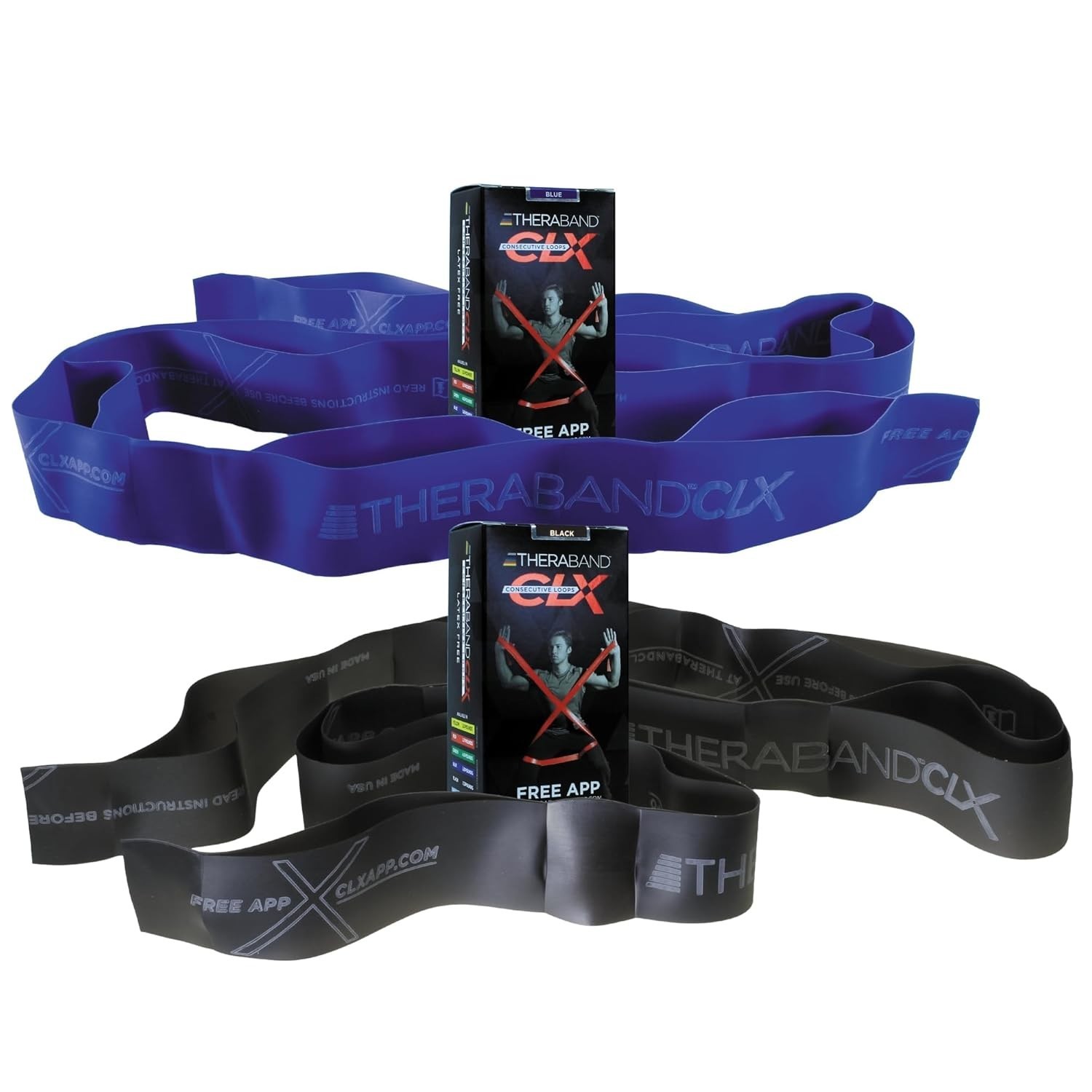 THERABAND CLX Resistance Band 2-Pack, Extra Heavy & Special Heavy Workout Bands