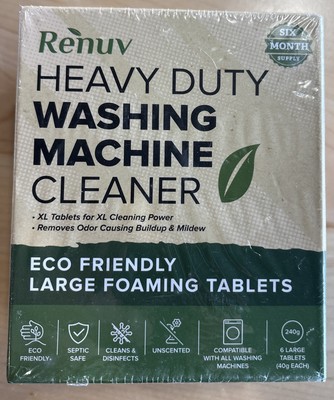 Renuv Heavy Duty Washing Machine Cleaner Deep Cleaning 6 Tablets New Sealed