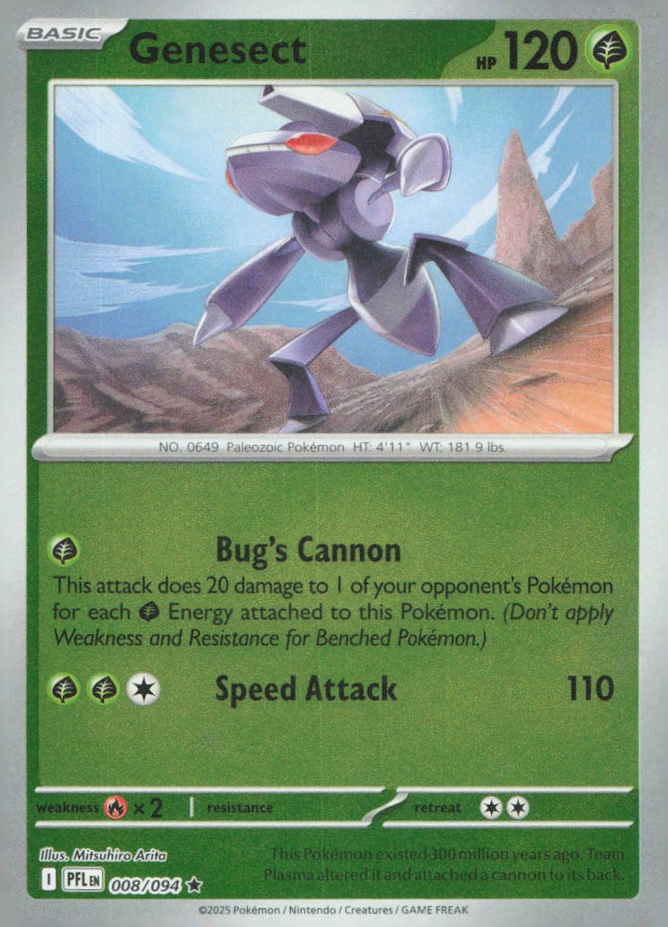 Genesect Rare ME02: Phantasmal Flames 008/094 NM