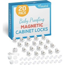 20 Pack Magnetic Cabinet Locks Baby Proofing Proof Cupboard Drawers Latches