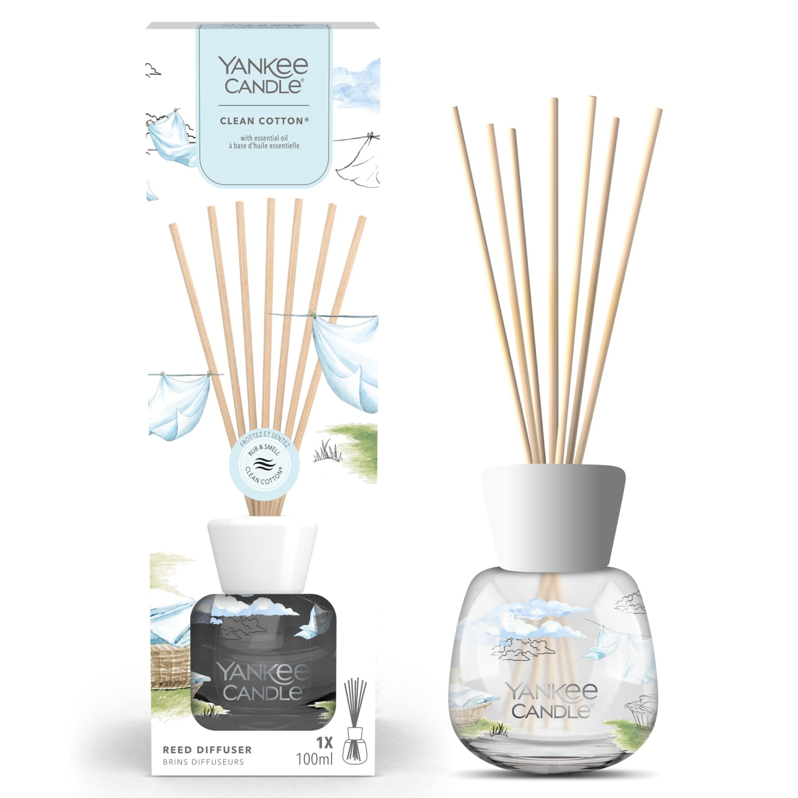Yankee Candle Signature Diffusore a bastoncini | Clean Cotton | 100 ml | Fi kct0