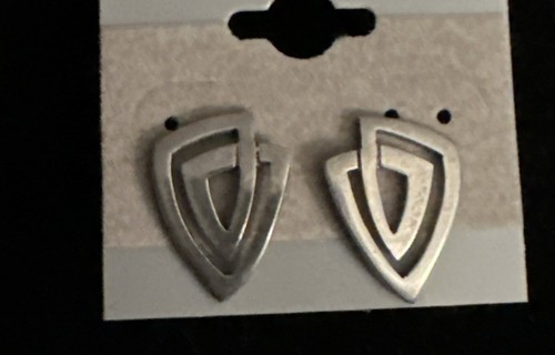 Geometric Cutout Triangle Sterling Silver Stud Earrings