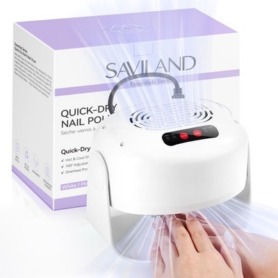 SAVILAND 600W Fast Nail Dryer 6X Quick Drying Nail Polish Fan Angled with Dual H
