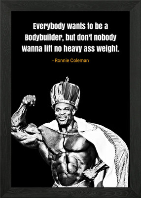 Ronnie Coleman Zitate gerahmtes Wandbild Poster Leinwanddruck Bild