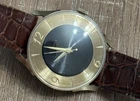 RARE Vintage Timex 100 Darwin 33mm Aluminum Bezel Watch Gold Tone Black Running