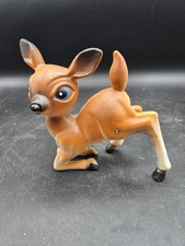 Vintage Celluloid Reindeer Bambi Christmas Deer Figurine Hong Kong 5" Tall