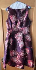 Adrianna Papell Fit & Flare Jacquard Dress Size 12 Purple Multicolor