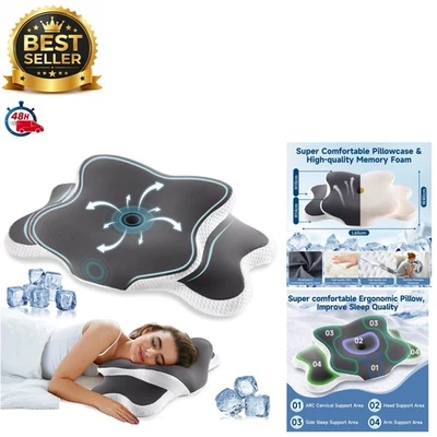 Oreiller Ergonomique Cervical Mousse Mémoire 65x40cm - YunNasi - Photo 1/4