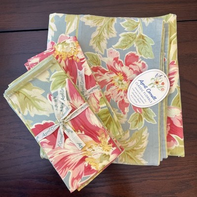 April Cornell Table Cloth (60 x84 ) & 8 Napkins - Classic Florals, Splendor Sage
