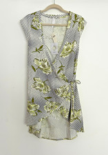 Daily Practice by Anthropologie Sz S Montauk V-Neck Mini Dress Wrap Printed