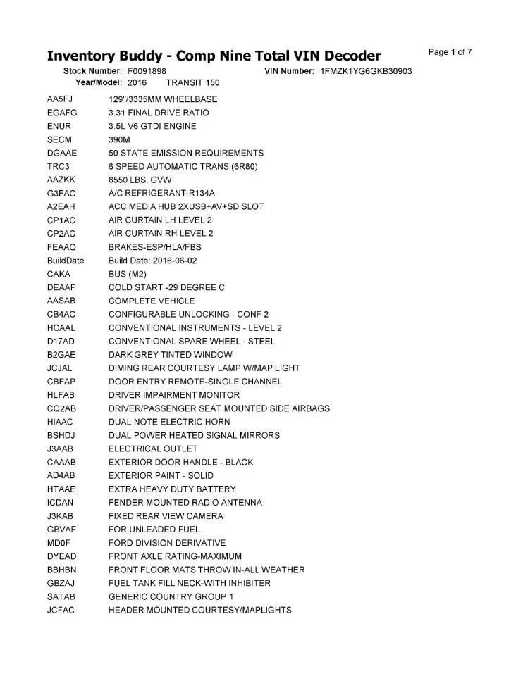 2016 Ford Transit 150 Speedometer Cluster ID CK4S-10849-DB4 Used 165k Mile - Image 4 of 4