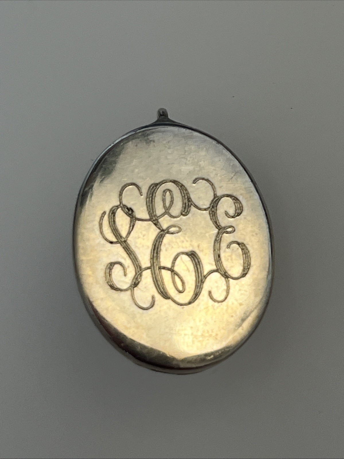 Solid Sterling Silver Oval Disc Earrings Monogram… - image 2