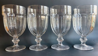 Set of 4 Libbey Gibraltar Clear Glass Goblets 7'' Water Iced Tea DuraTuff USA