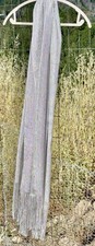 Silver Metallic Scarf Wrap Shawl 87  Long Lightweight Summer Fringe 100 Viscose