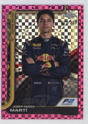 2025 Chrome Formula 1 F2 Drivers Pink Checker Flag Refractor Pepe Marti 1l2l