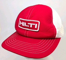 Vintage Hilti Tools Trucker Hat Red White Mesh Snapback Made in USA