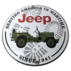 Vintage Porcelain Sign - Jeep Vehicles War Time 4 Wheel Drive Army Gas Pump Sign