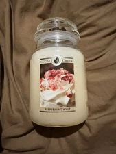 *RARE* Goose Creek "peppermint Whip"  Large Jar 24 oz 2-Wick Candle