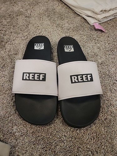 REEF Herren weiß schwarz Slipper Schuhe Flip Flops Herren Größe 12