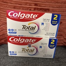 2 Colgate Total Whitening Toothpaste Pack 2 Tubes 5.1 oz Anticavity Mint Flavor