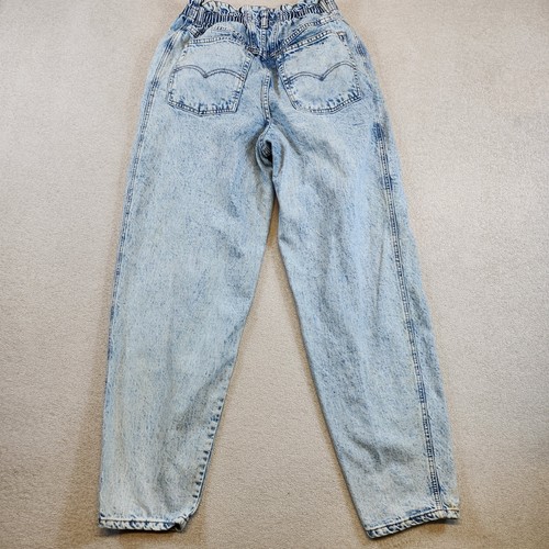 Vintage Levi's Silver Tab Paper Bag Taille Damen Größe 11/12 Acid Wash 80er Baggy - Bild 6 von 10