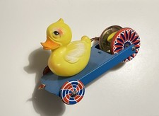VINTAGE English made duck tin pull toy