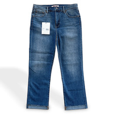 Johnny Was Womens Blue Cropped Jeans 29 Cotton Slim Modern Stretch New