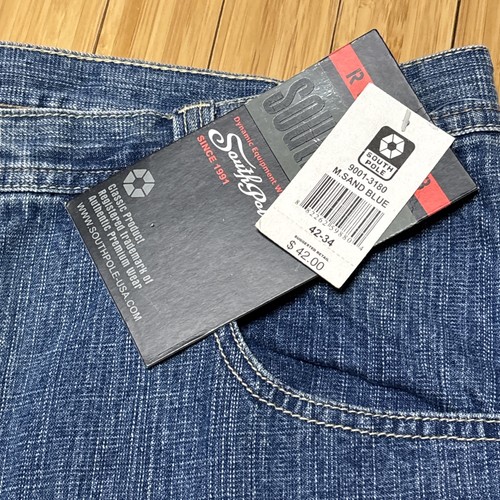 Jeans vintage Y2K Southpole sbiadito skater a sacco 42x34 nuovo con etichetta leggi - Foto 6 di 17