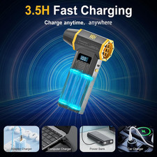 Portable Electric Air Duster Led Light Powerful 120000RPM 4 Speed Adjustable Car