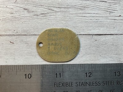 ORIGINAL WWII US MARINE CORPS USMC DOG TAG - MAJOR - C.O. SMS-13