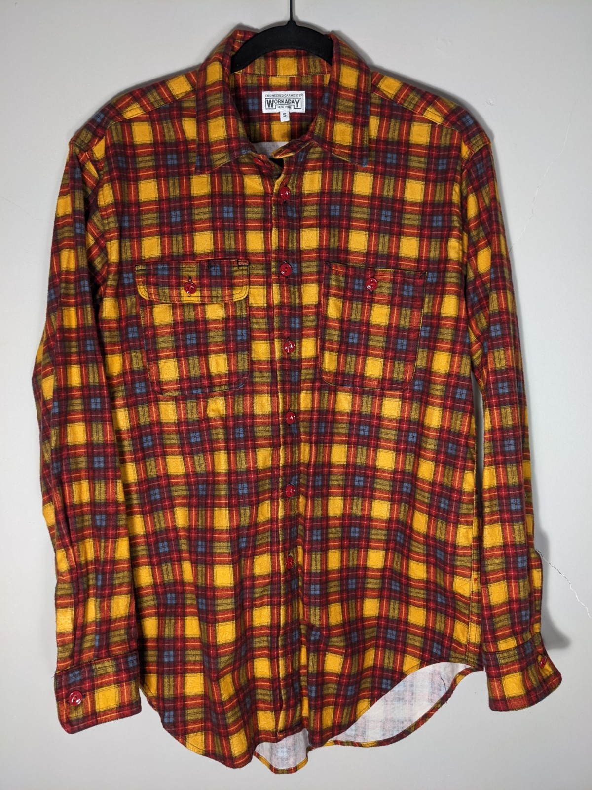 Engineered Garments Plaid Flannel Loop Collar Wor… - image 11