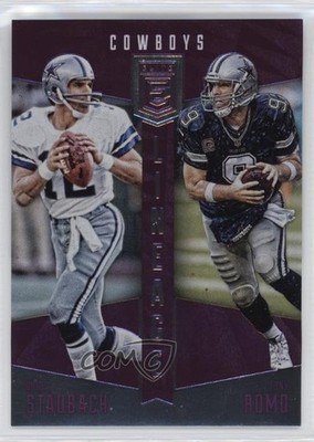 2016 Donruss Elite Lineage Purple 9/25 Tony Romo Roger Staubach #LN-SR HOF 0ui7