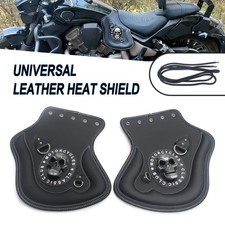 Black PU Leather Heat Saddle Shield Deflector Fits For Most Universal Motorcycle