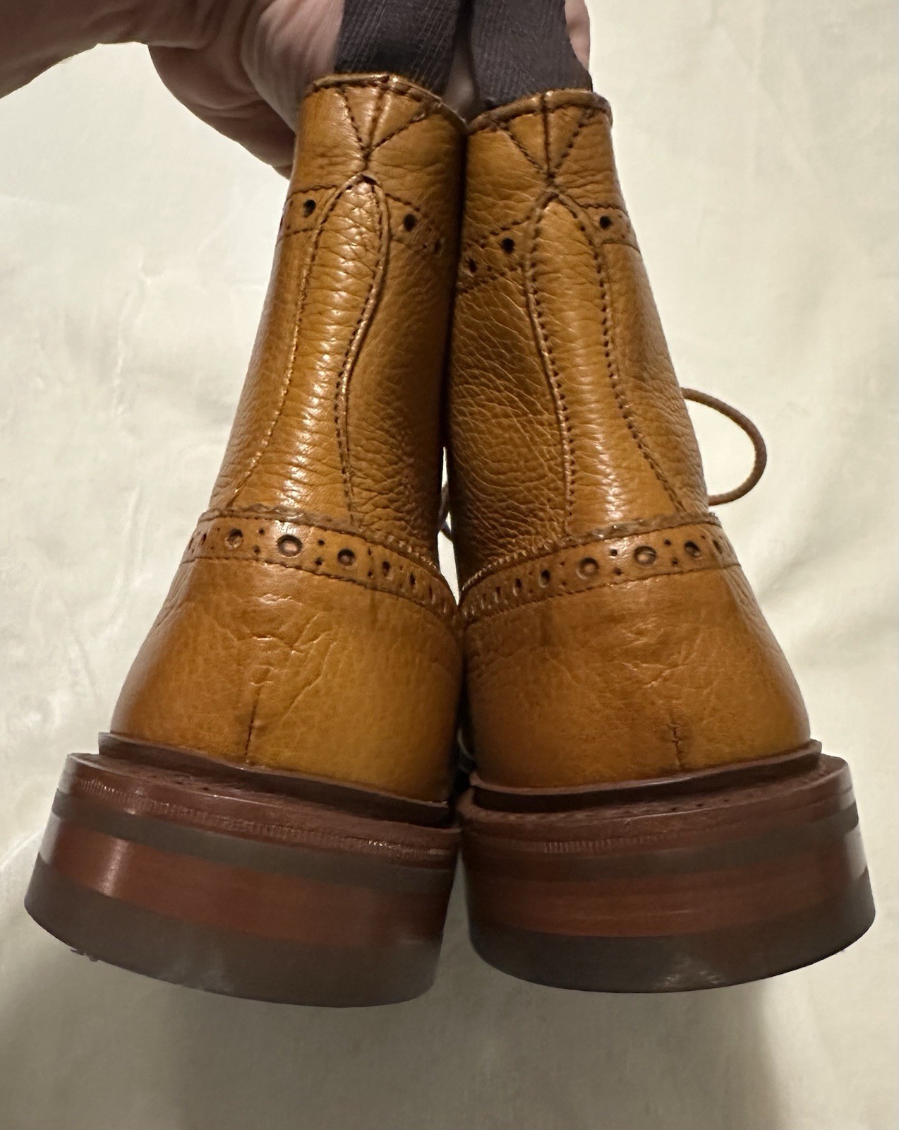 Trickers Stow Acorn Muflone Burnished Brogue Bocts UK 7.5 US 8.5