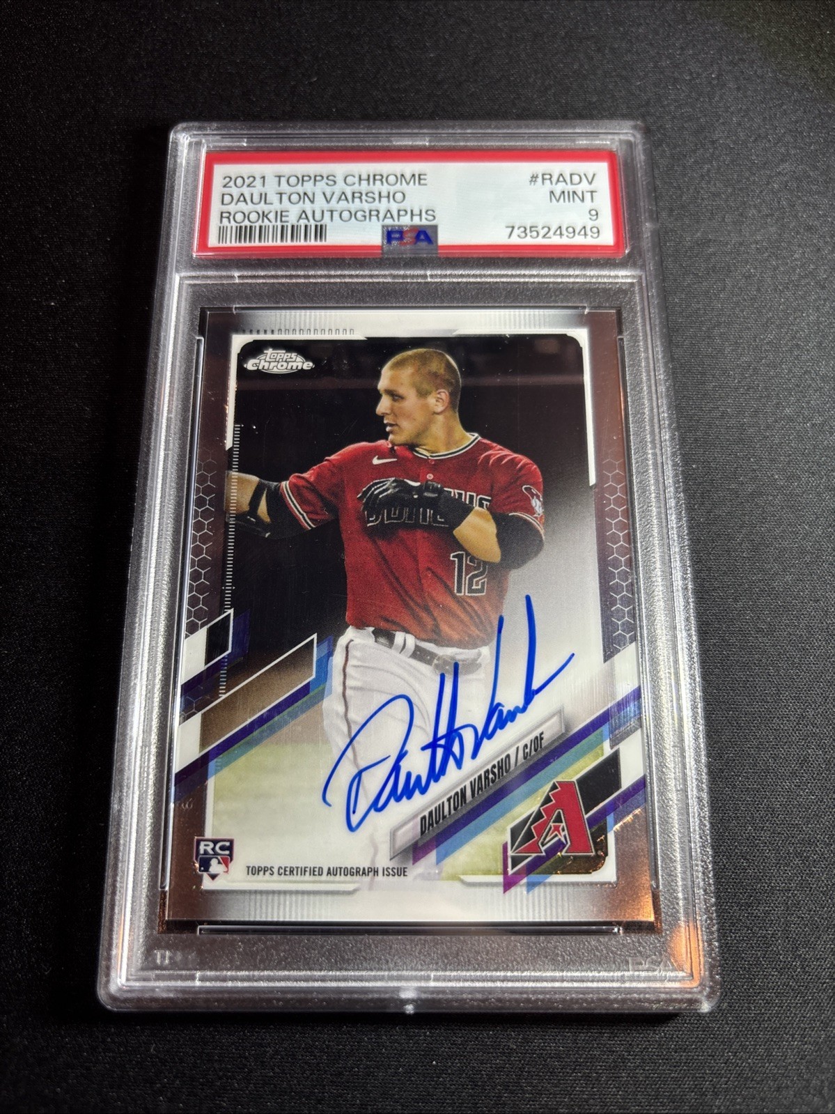 2021 Topps Chrome Daulton Varsho Rookie Auto PSA 9 #RA-DV Diamondbacks