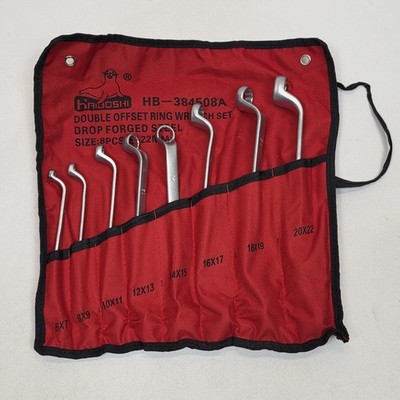Double Offset Ring Wrench Set, Metric  6mm to 22mm. HB-384508A