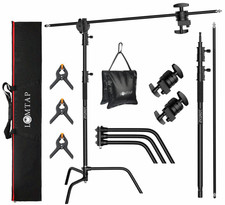 Heavy Duty Stainless C Stand Photography Kit 10.8ft w/Boom Arm, Sandbag  Clips