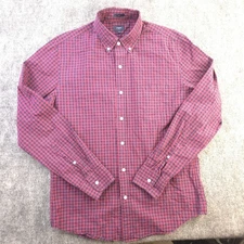 J Crew Shirt Medium Slim Fit Red Blue Check Long Sleeve Button Down Cotton 