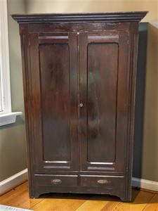 Wood Armoire, Vintage Bedroom Wardrobe, Storage Closet, Clothes Closet Cabinet A