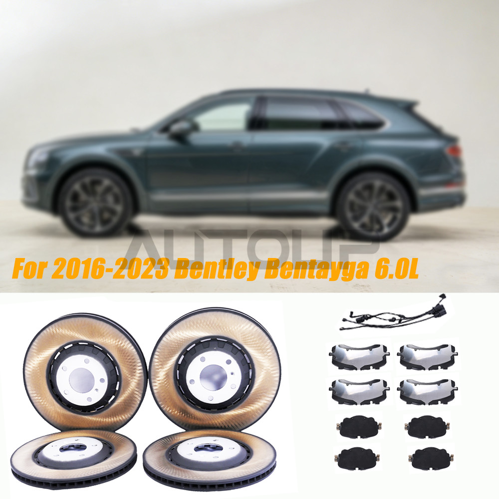 Front & Rear Brake Pads & Rotors 4M0615601N For 2016-2026 Bentley Bentayga