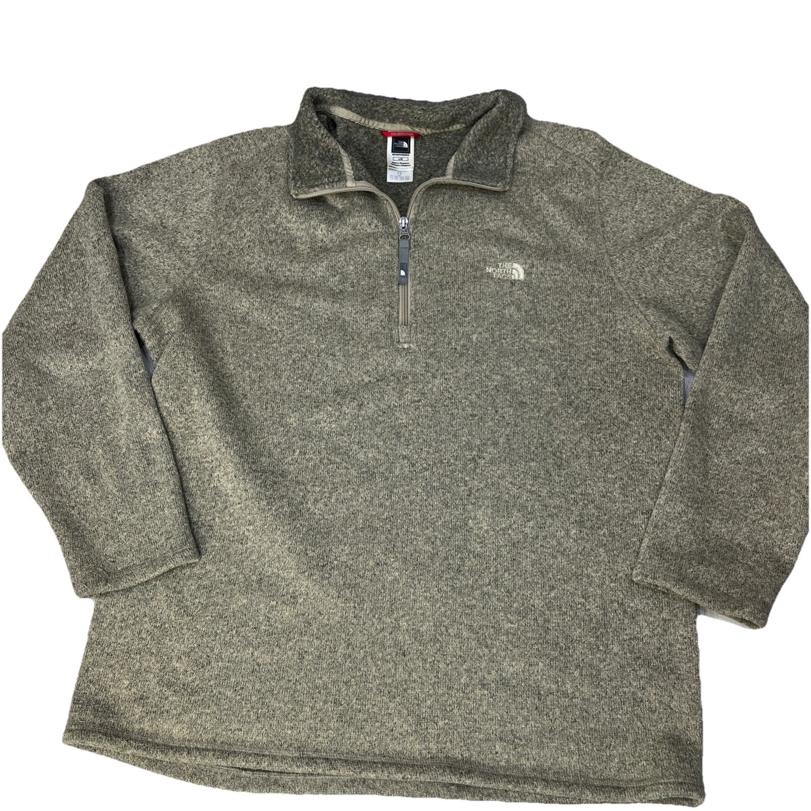North Face Mens Fleece 1/4 Zip Jacket Size L Mock Neck Outdoors Green. AppTote